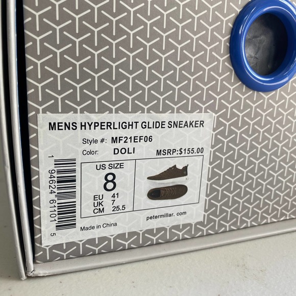 EUC Peter Millar Hyperlight Glide Sneaker Olive Green Doli Golf Shoe Men 8 Box - Picture 11 of 16